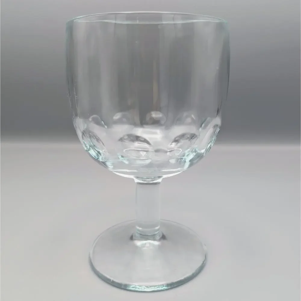 Vintage Bartlett Collins Btc8 Clear Thumbprint Water Goblets 6.25